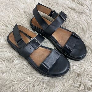 Madewell Cady Lug Sole Black Chunky Leather Sandals